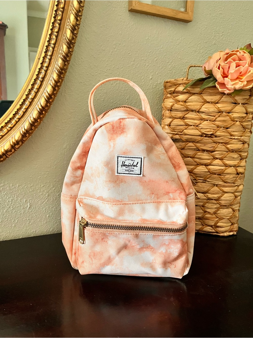 Herschel Supply Company Peach Pink Tie-Dye Mini Backpack